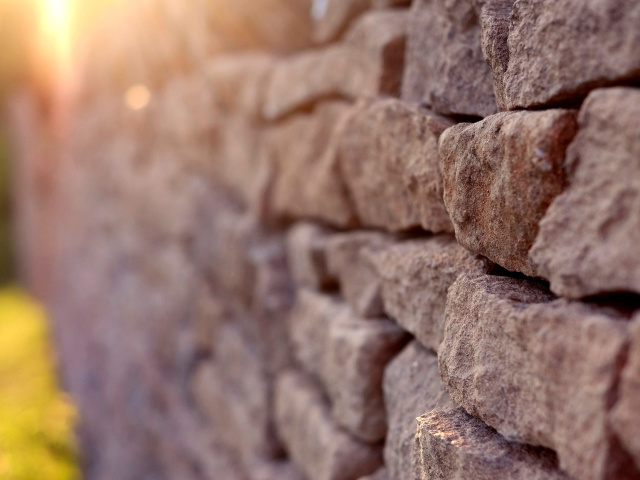 Fondo de pantalla Macro Brick Wall Closeup 640x480