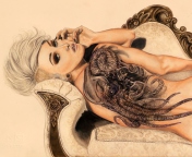 Drawing Of Girl With Tattoo wallpaper 176x144