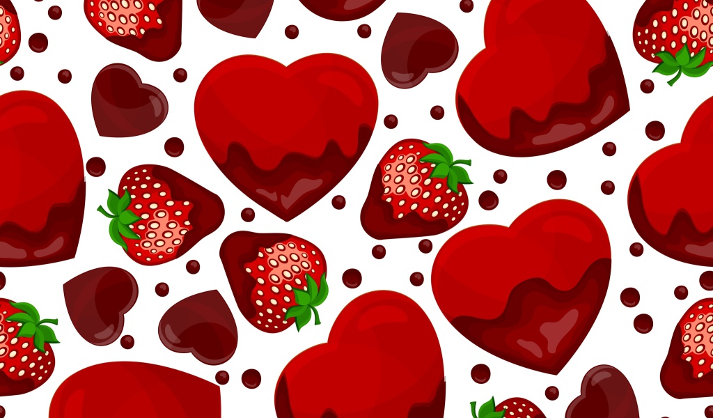 Strawberry and Hearts screenshot #1 1024x600