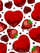 Strawberry and Hearts wallpaper 132x176