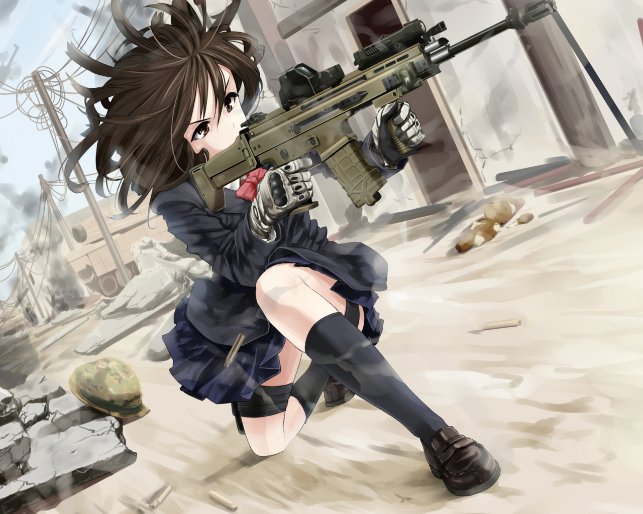 Fondo de pantalla Anime Warrior Girl 1280x1024