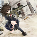 Das Anime Warrior Girl Wallpaper 128x128