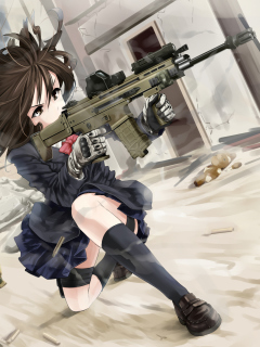 Das Anime Warrior Girl Wallpaper 240x320