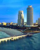 Miami Beach with Hotels wallpaper 128x160