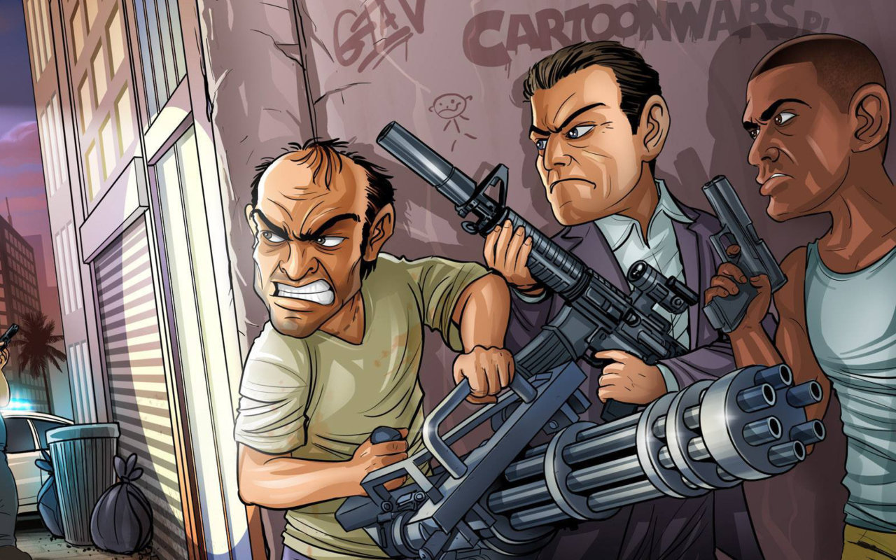 Grand Theft Auto V Gangsters wallpaper 1280x800