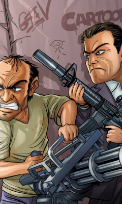Das Grand Theft Auto V Gangsters Wallpaper 240x400