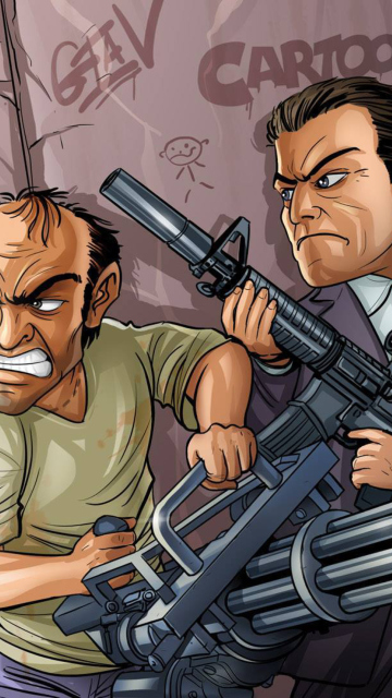 Das Grand Theft Auto V Gangsters Wallpaper 360x640