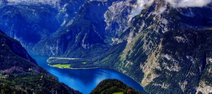 Fondo de pantalla Konigssee, Berchtesgaden, Germany 720x320