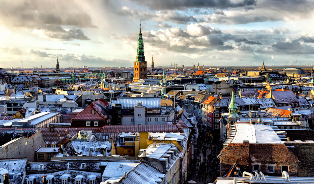 Copenhagen Roofs wallpaper 1024x600