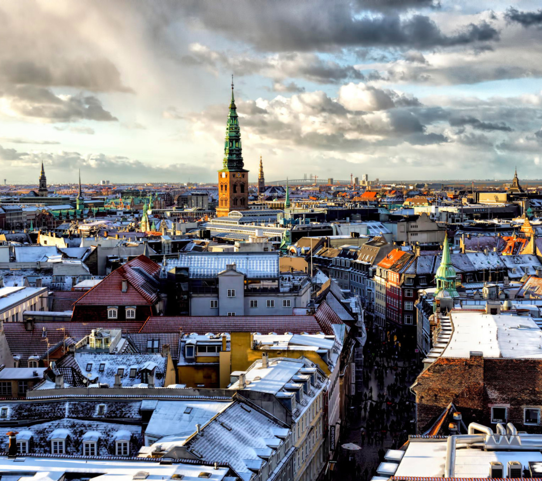 Das Copenhagen Roofs Wallpaper 1080x960