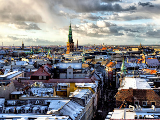 Copenhagen Roofs wallpaper 320x240