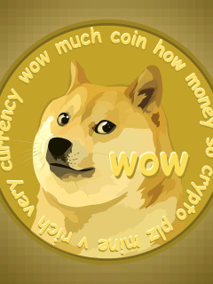 Das Dog Golden Coin Wallpaper 240x320
