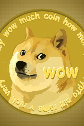 Das Dog Golden Coin Wallpaper 320x480