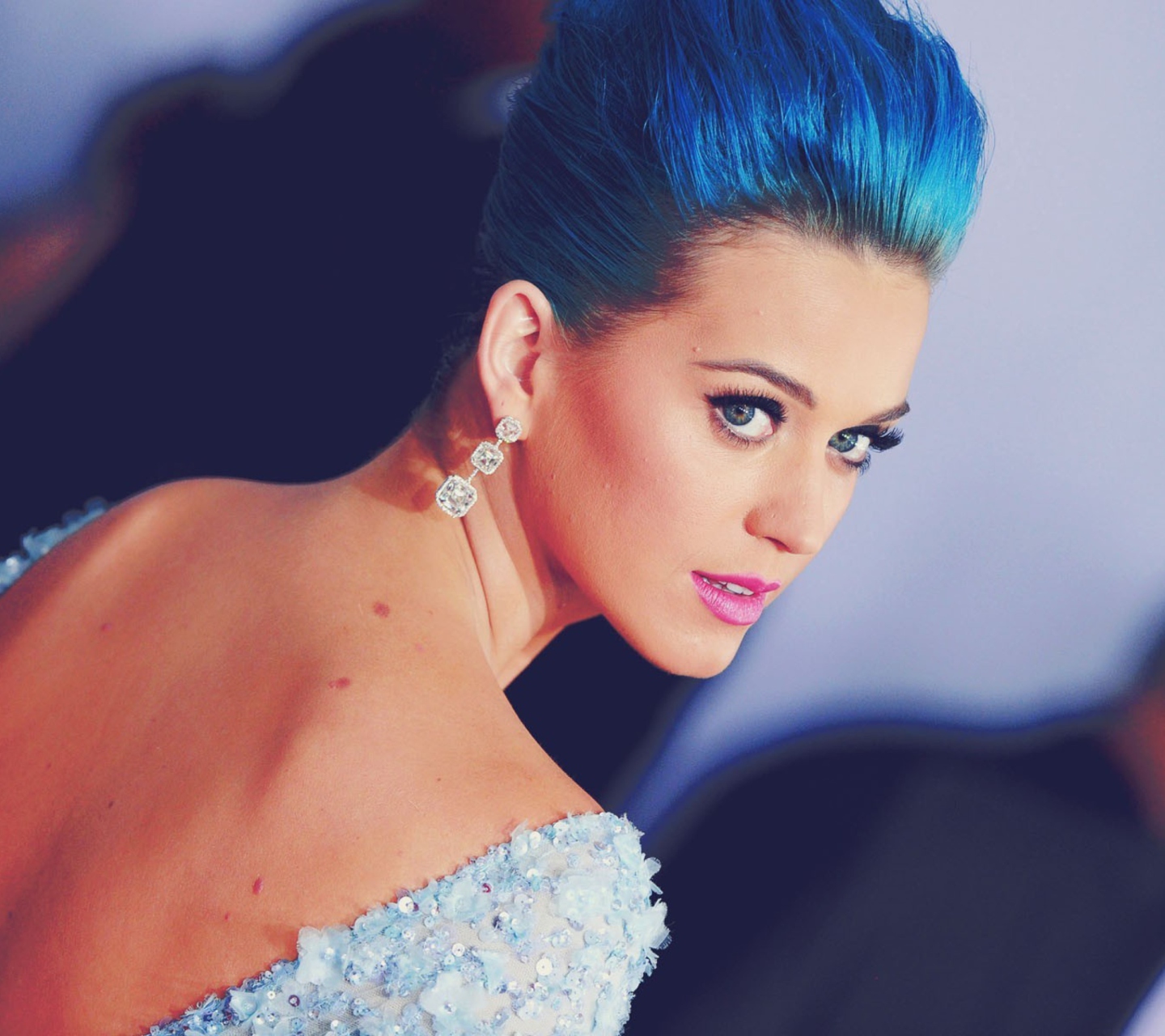 Das Katy Perry Blue Hair Wallpaper 1440x1280
