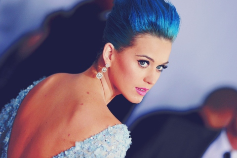 Das Katy Perry Blue Hair Wallpaper 480x320