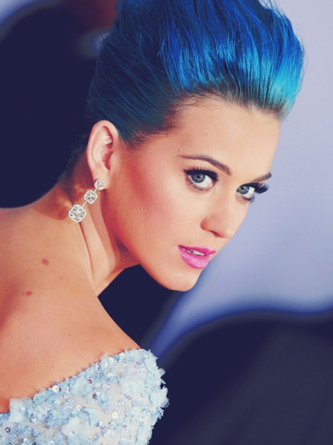 Katy Perry Blue Hair wallpaper 480x640