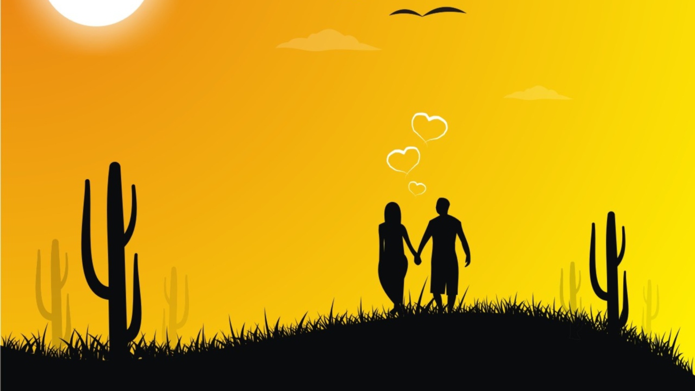 Always Together In Love wallpaper 1366x768