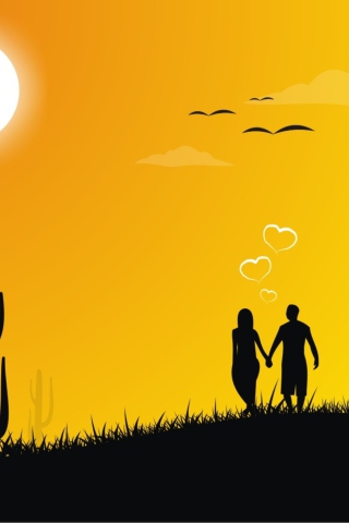 Always Together In Love wallpaper 320x480