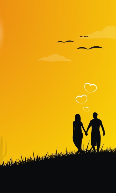 Always Together In Love wallpaper 480x800