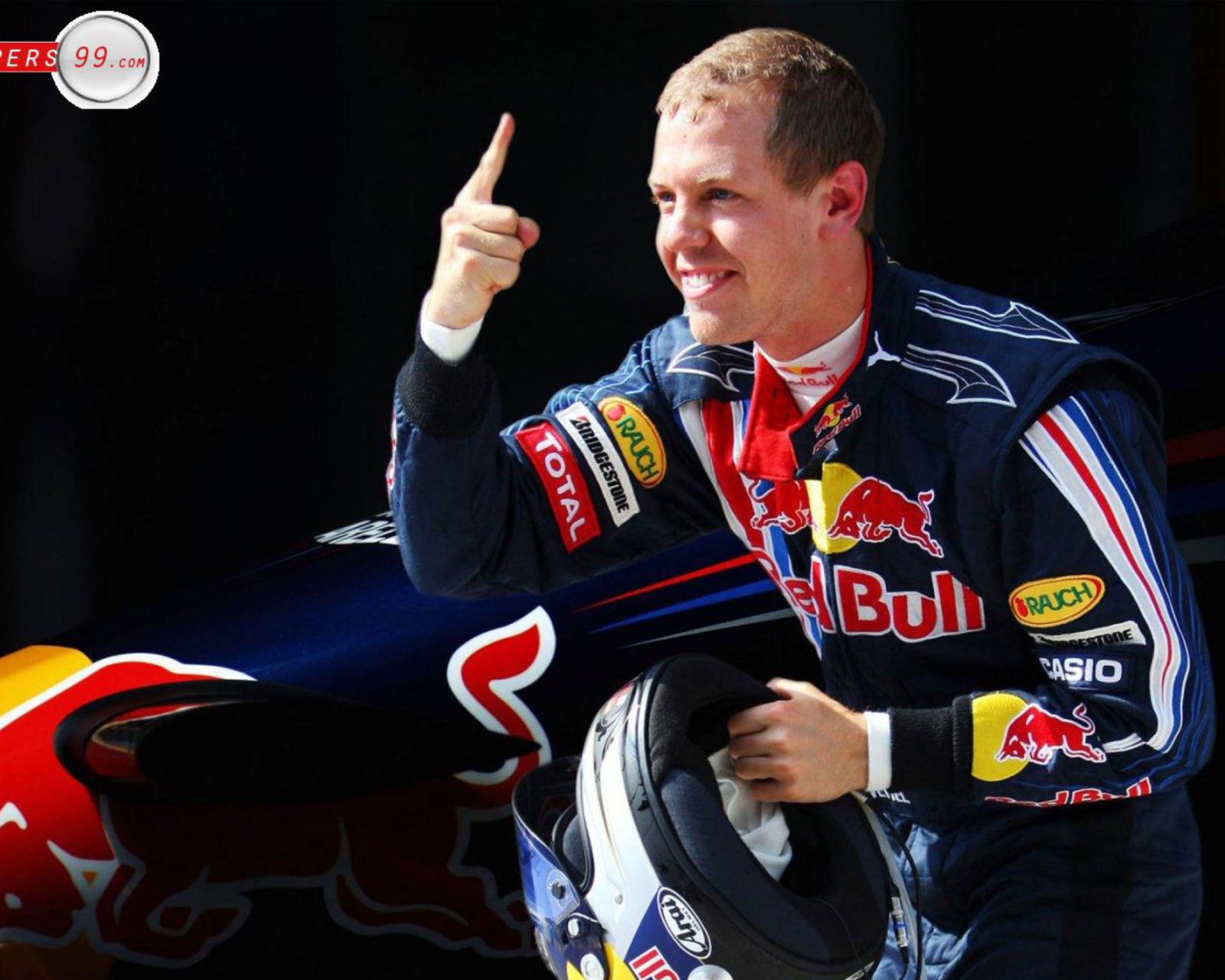 Fondo de pantalla Sebastian Vettel - World Champions Formula 1 1600x1280