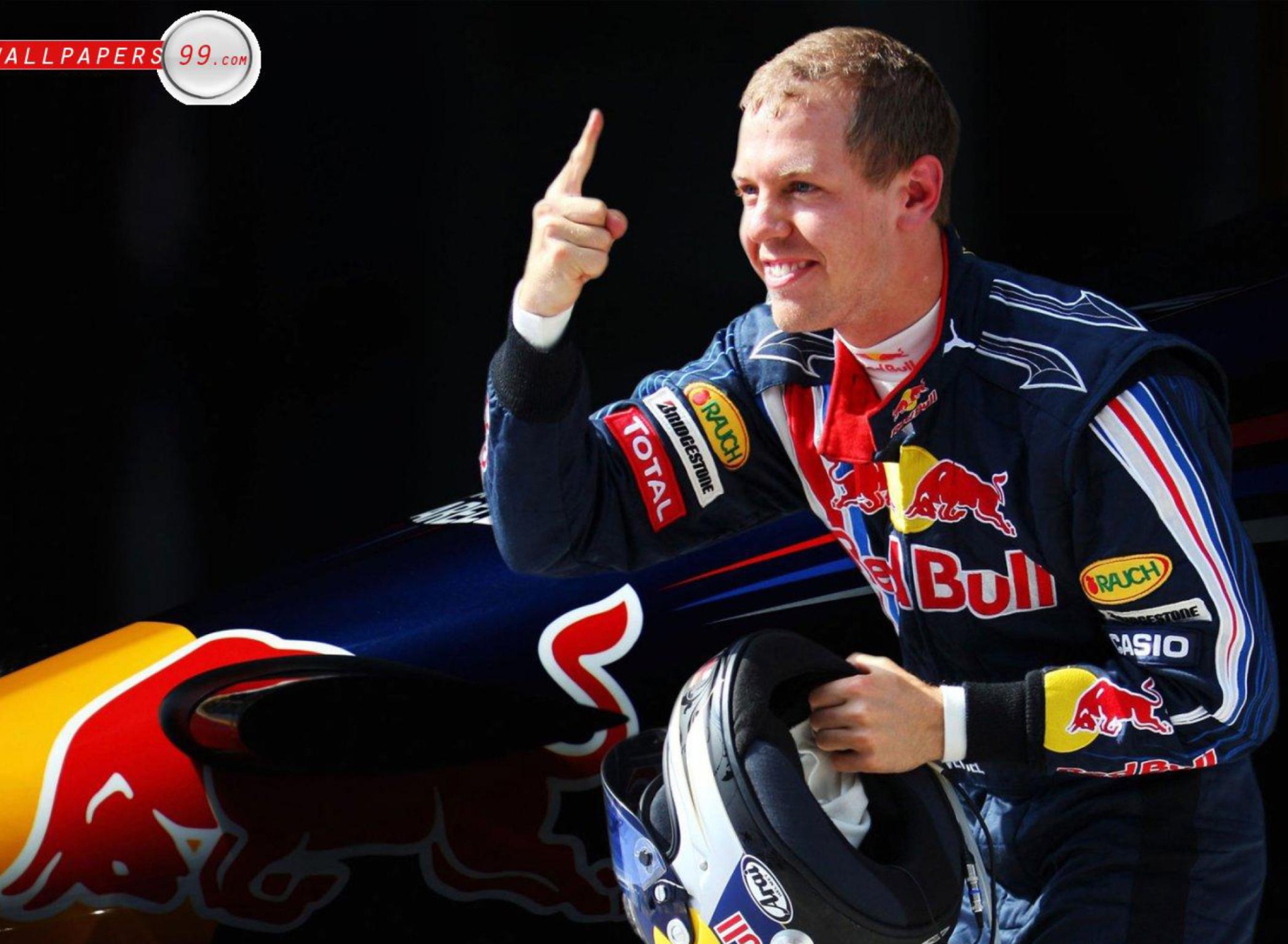 Обои Sebastian Vettel - World Champions Formula 1 1920x1408