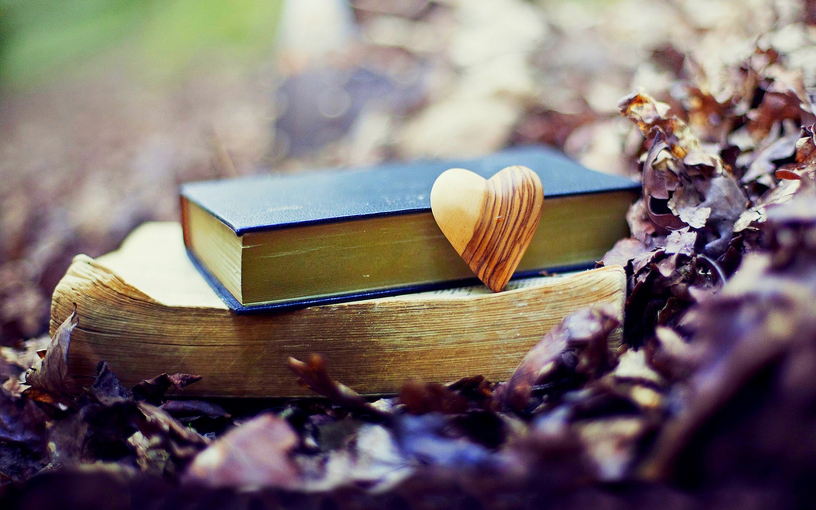 Yellow Heart And Vintage Books wallpaper 1680x1050
