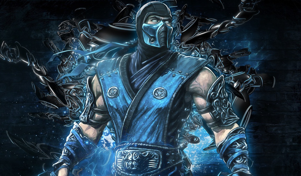 Обои Mortal kombat, Sub zero 1024x600