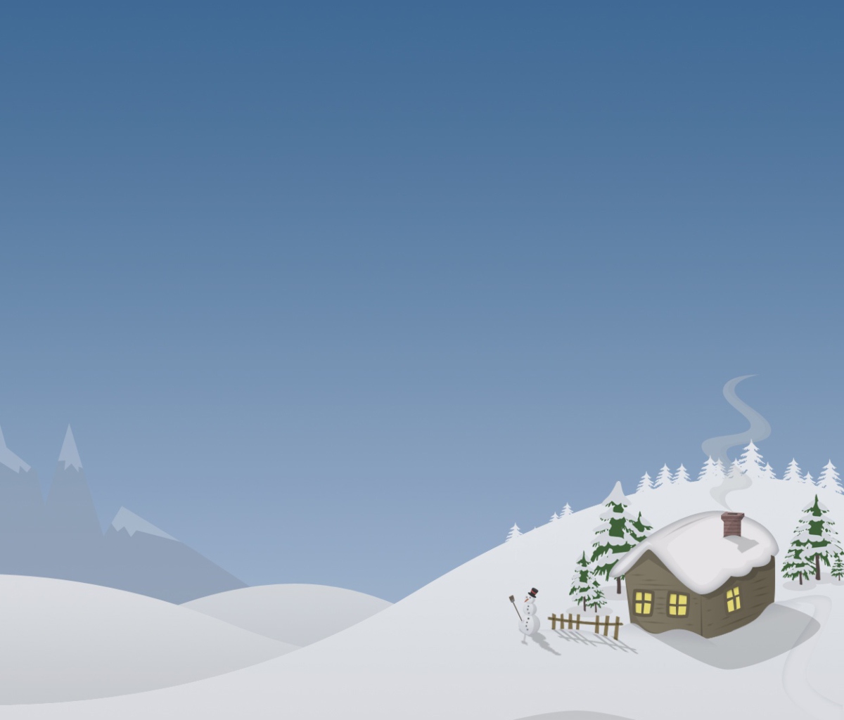 Winter House Drawing wallpaper 1200x1024