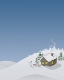 Winter House Drawing wallpaper 128x160