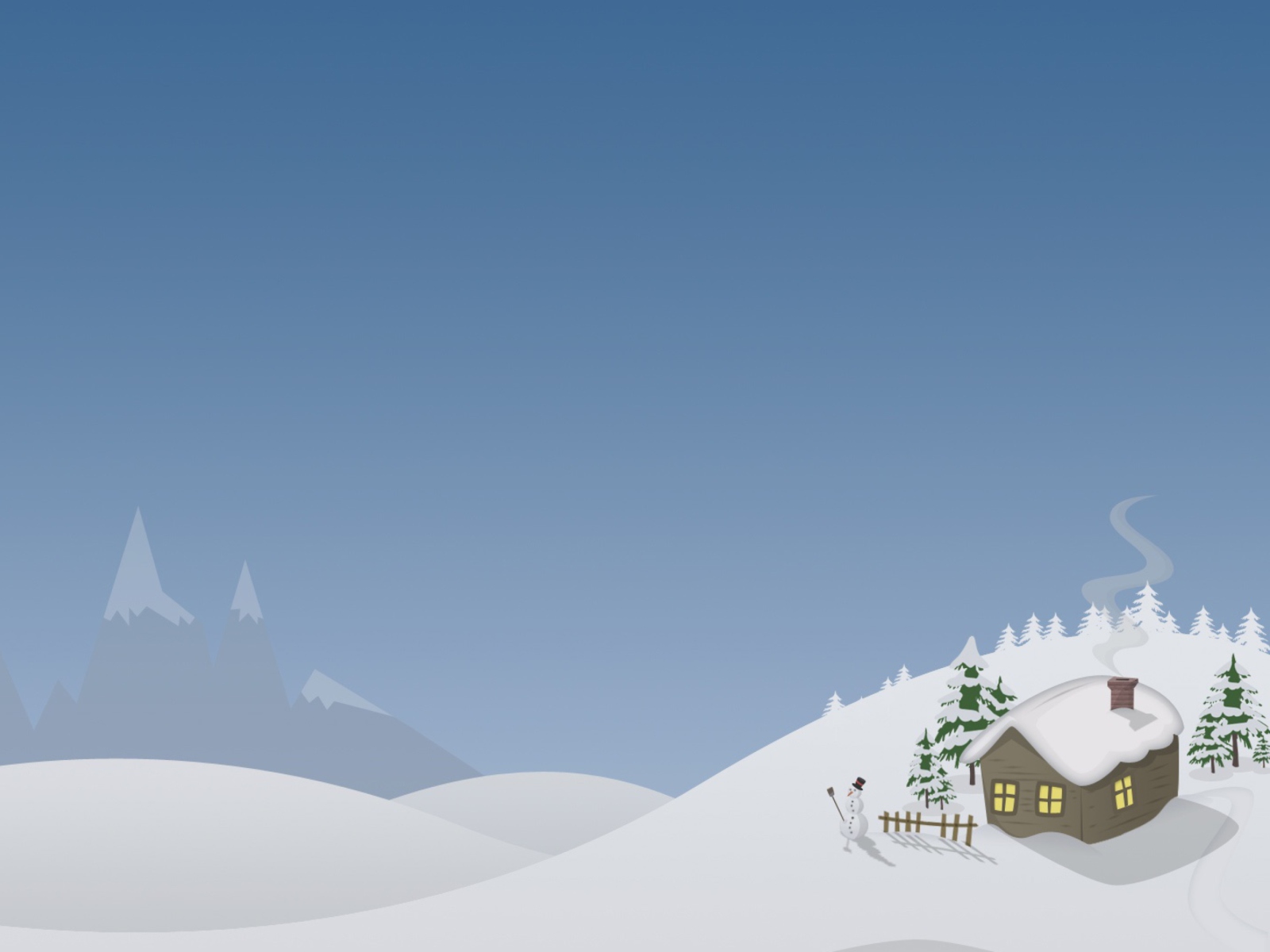 Winter House Drawing wallpaper 1600x1200