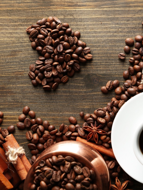 Обои I Heart Coffee 480x640