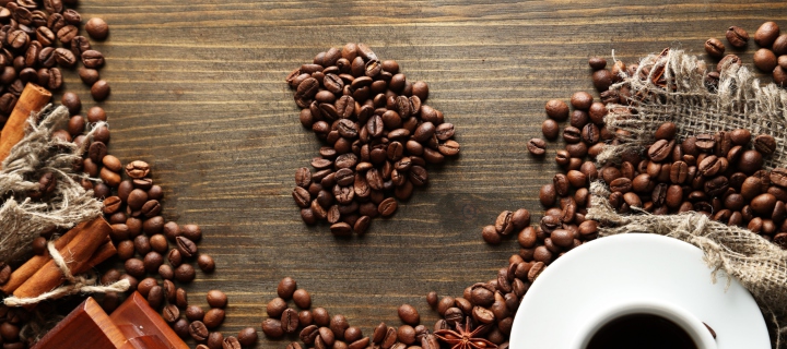 Fondo de pantalla I Heart Coffee 720x320