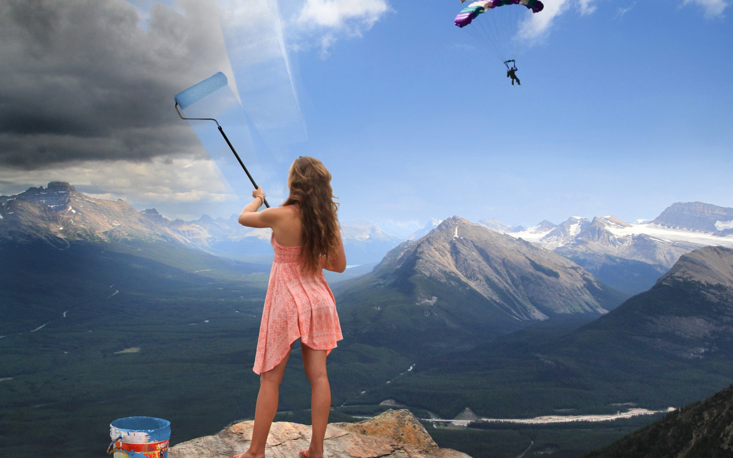 Das Sky washing in mountains Wallpaper 2560x1600