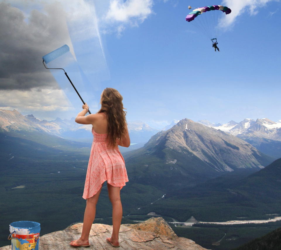 Das Sky washing in mountains Wallpaper 960x854
