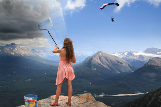 Kostenloses Sky washing in mountains Wallpaper für Android, iPhone und iPad