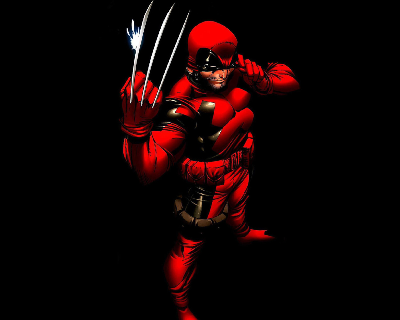Das Wolverine in Red Costume Wallpaper 1280x1024