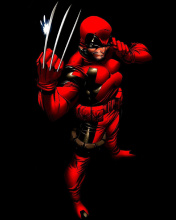 Обои Wolverine in Red Costume 176x220