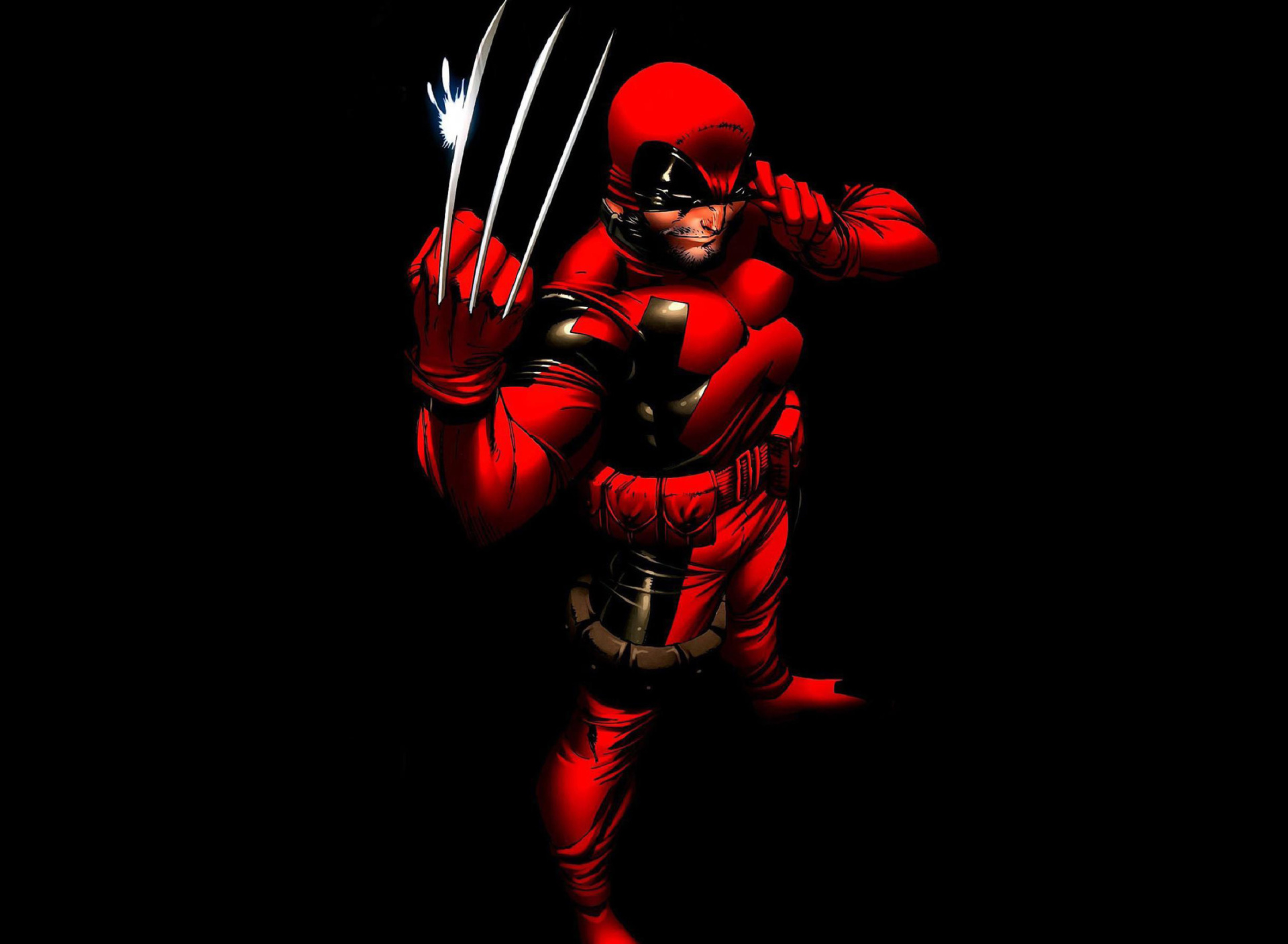 Wolverine in Red Costume wallpaper 1920x1408