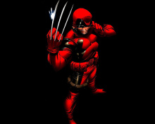 Обои Wolverine in Red Costume 220x176