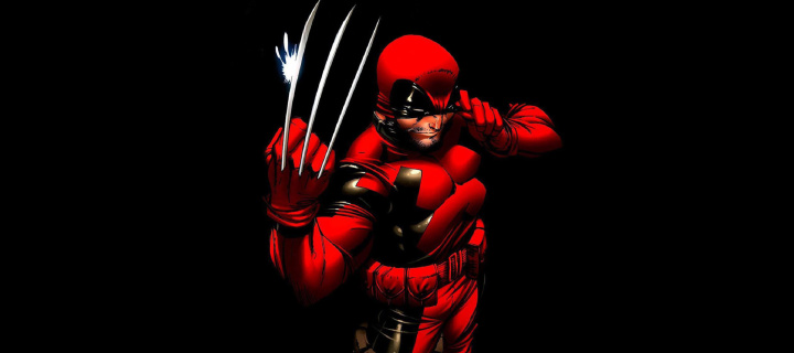 Das Wolverine in Red Costume Wallpaper 720x320