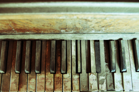 Das Old Piano Keyboard Wallpaper 480x320