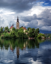 Sfondi Lake Bled, Slovenia 176x220