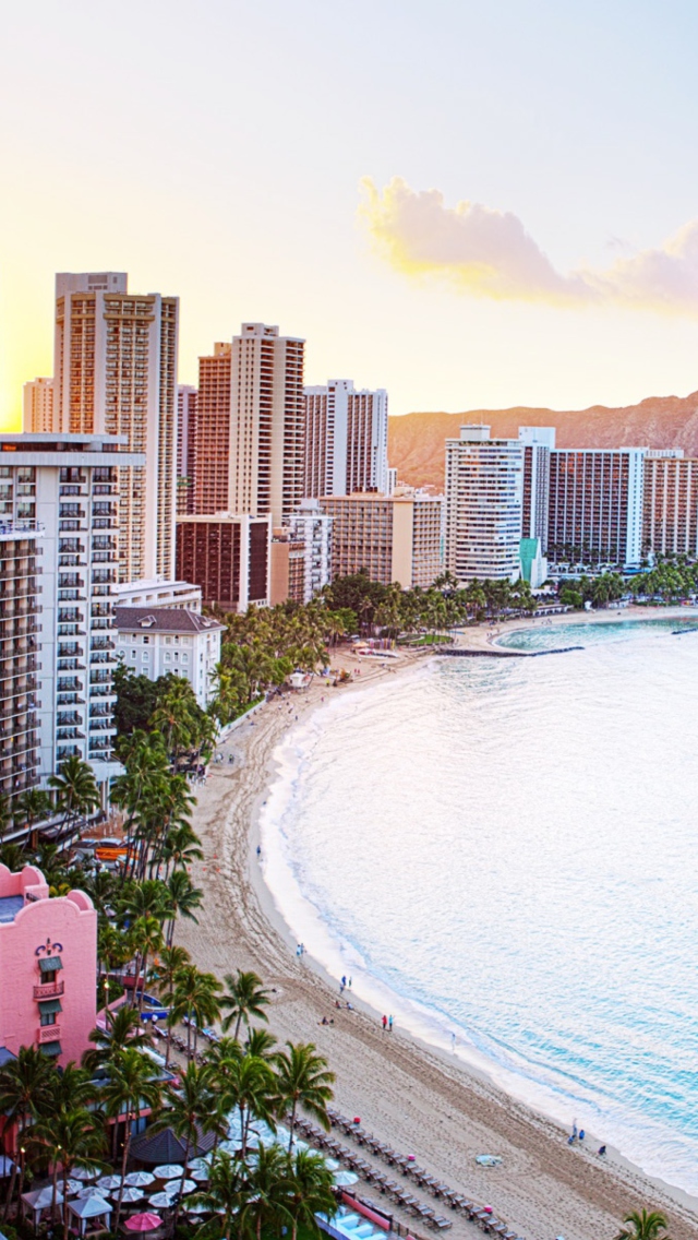 Обои Waikiki Beach Hawaii 640x1136