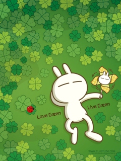 Das Love Green Wallpaper 240x320