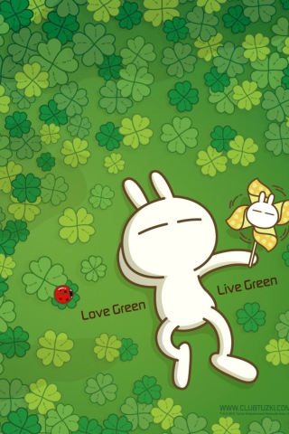 Das Love Green Wallpaper 320x480