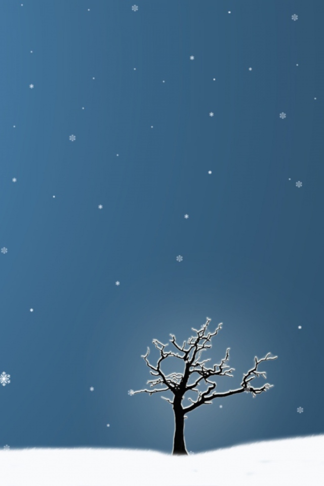 Fondo de pantalla Last Winter Tree 640x960