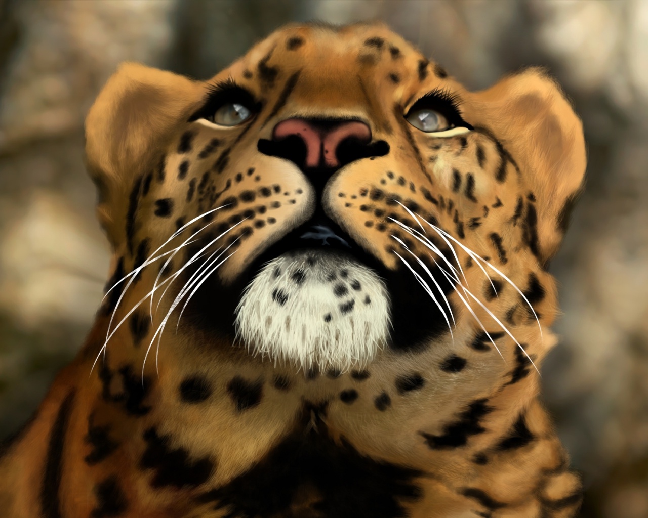 Das Leopard Art Picture Wallpaper 1280x1024