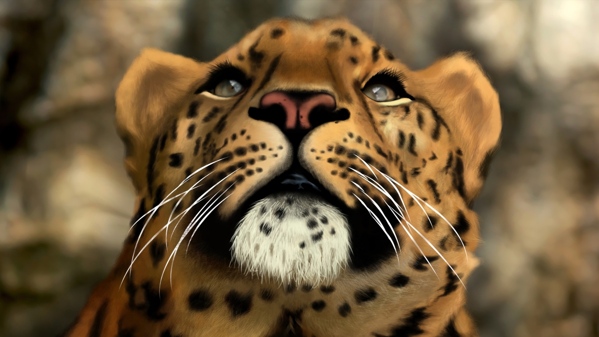 Das Leopard Art Picture Wallpaper 1920x1080