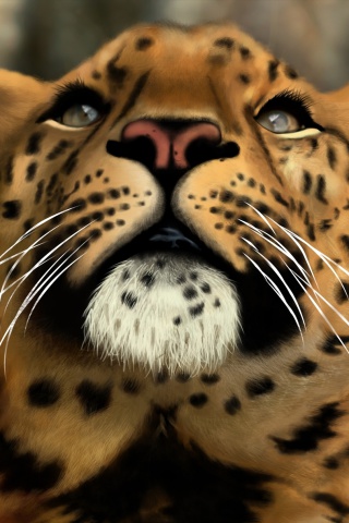 Обои Leopard Art Picture 320x480