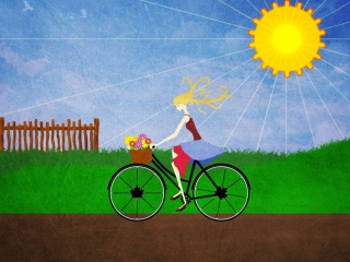Her Bicycle wallpaper 320x240